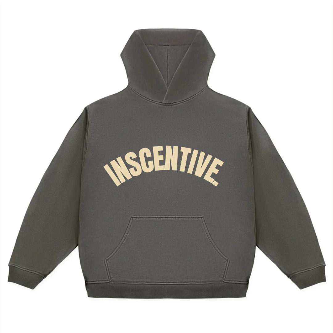 leisure vintage black hoodie. high quality hoodie made with 100% cotton. luxury and soft hoodie with an impressive vintage black wash design. super clean and neat screenprint on a high quality hoodie. 