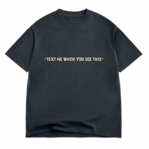 vintage black shirt with design. vintage design. call me when you see this shirt. inscentive black shirt. 