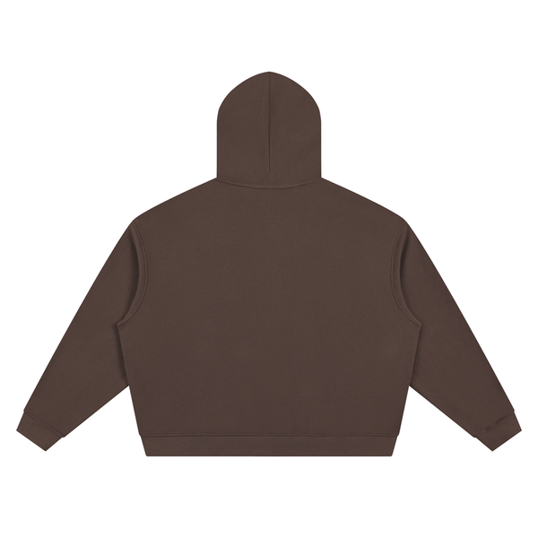 chocolate waffle knit zip-up
