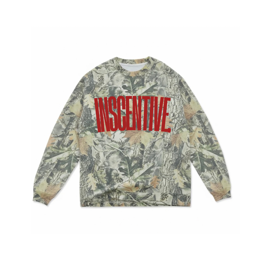 vintage tree camo longsleeve with red wine