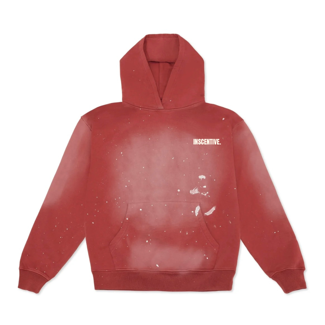 signature paint splatter zip up hoodie