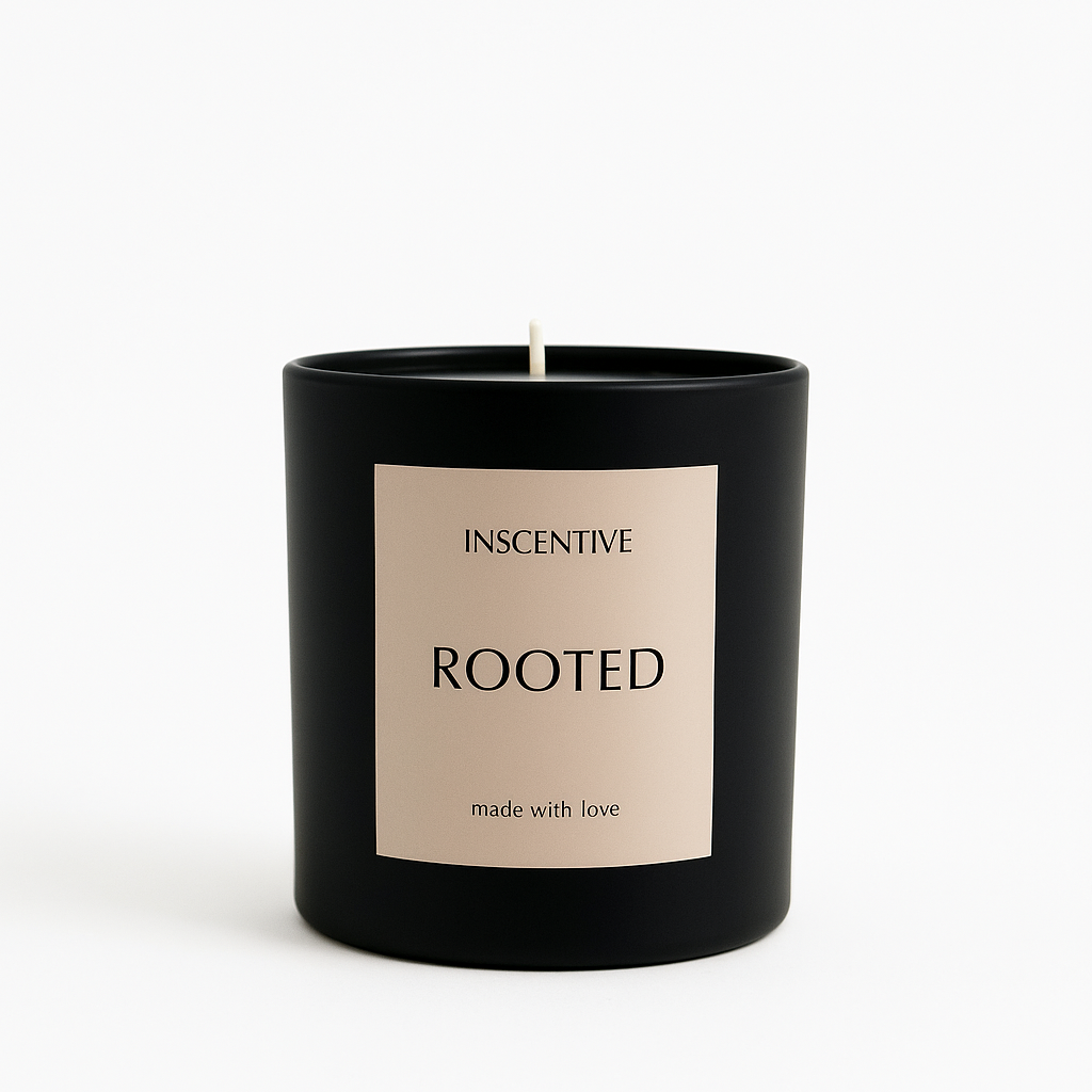 inscentive's favorite candle; rooted. the best smelling candle with a lingering musk and rose smell. 